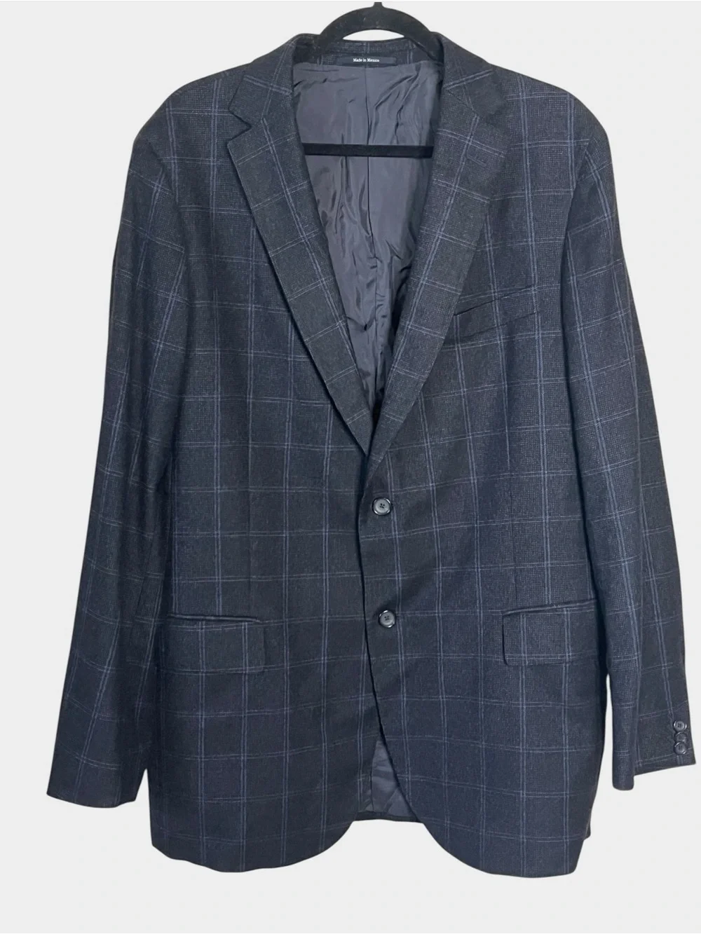 ERMENEGILDO ZEGNA Trofeo Wool Windowpane Sport Coat Blazer 54L / US 44L